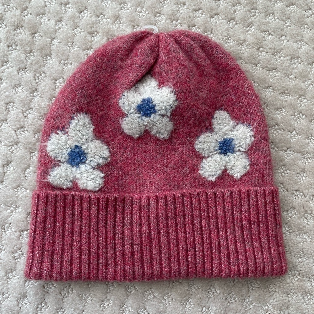 Urban Outfitters Flower Beanie Pink/Rose/White/Blue